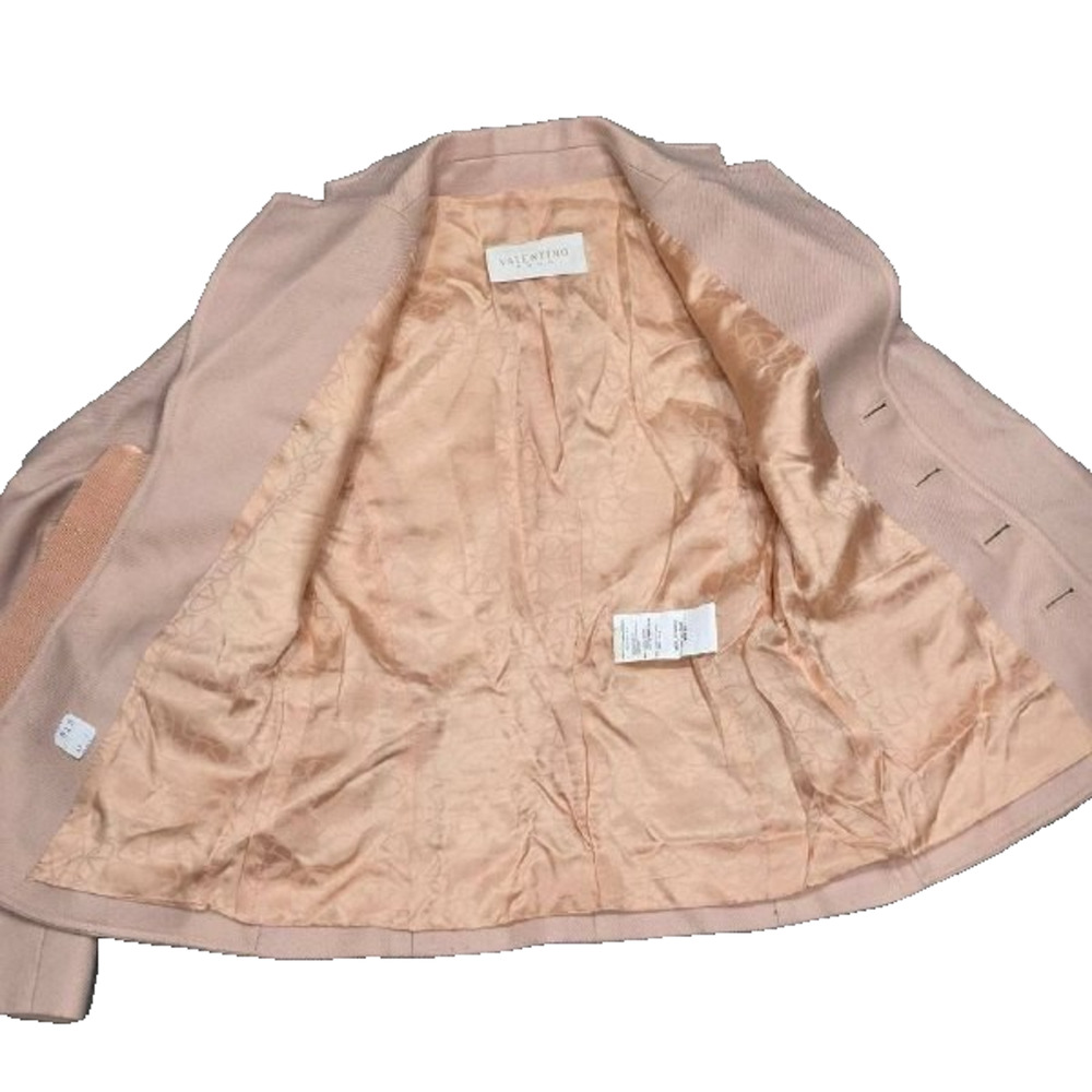 Valentino Roma Italy Cropped Cupro jacket lagenlook Blazer Peach XS A005364 - Picture 7 of 10